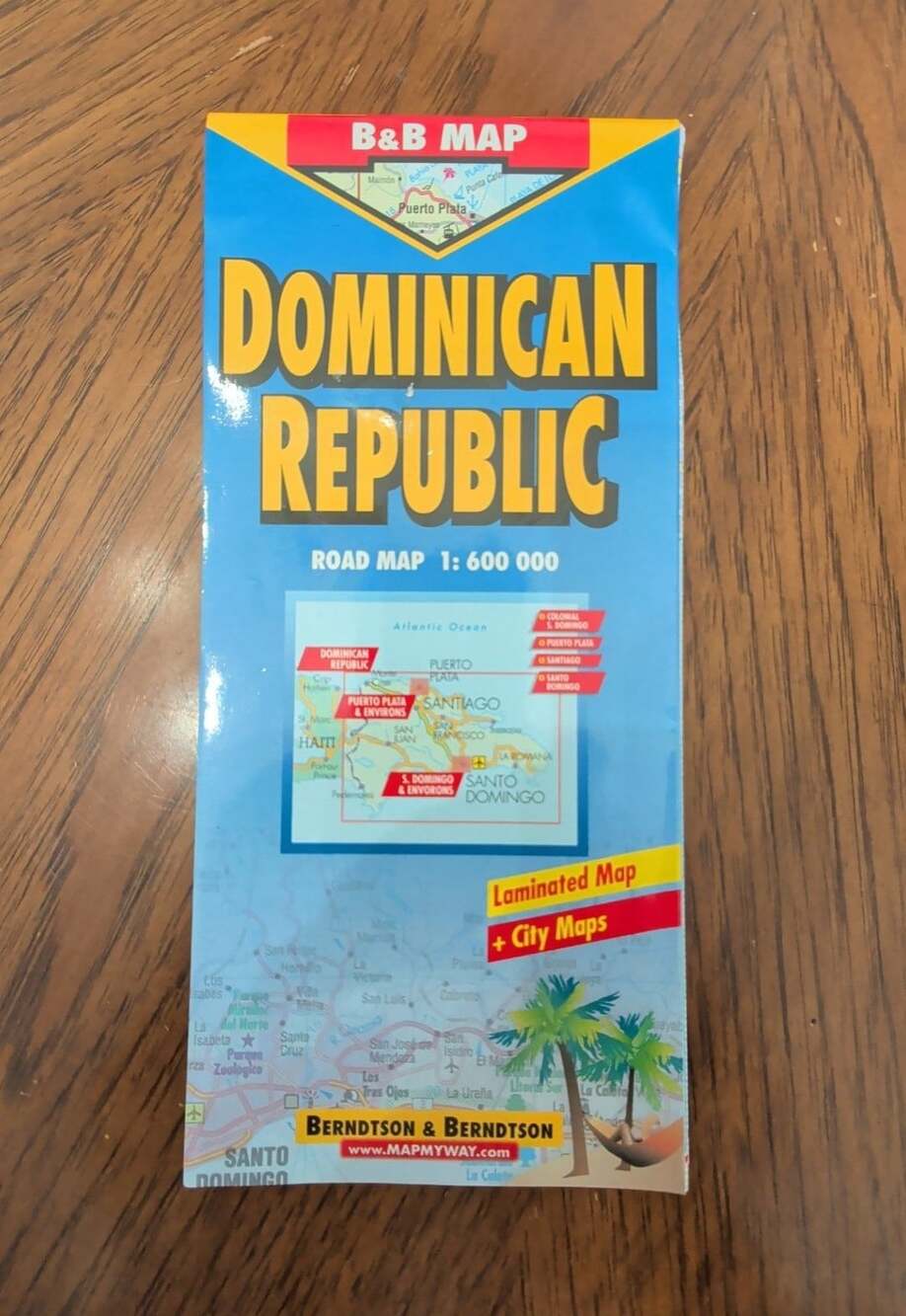 Dominican Republic Road Map Laminated Map & City Maps Berndtson & Berndtson